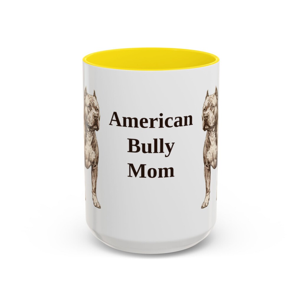 15oz American Bully Dog Mom Mug, Vintage Sketch Coffee Mug, Dog Mom Gift