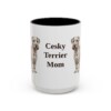15oz Cesky Terrier Dog Mom Mug, Vintage Sketch Coffee Mug, Dog Mom Gift