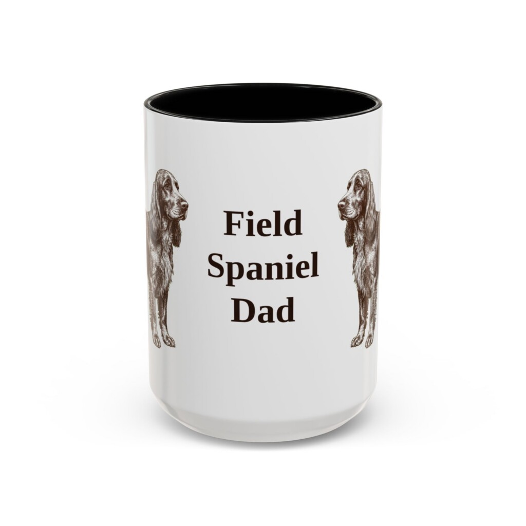 15oz Field Spaniel Dog Dad Mug, Vintage Sketch Coffee Mug, Dog Dad Gift