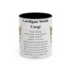11oz Cardigan Welsh Corgi Mug, Illustrated Dog Breed Facts Coffee Mug, Vintage Dog Keepsake Gift