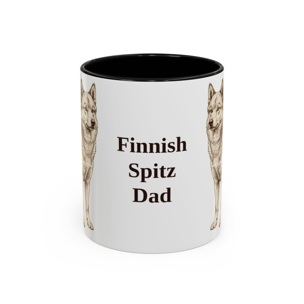 16598585289249930783_2048.jpeg 11oz Finnish Spitz Dog Dad Mug, Vintage Sketch Coffee Mug, Dog Dad Gift