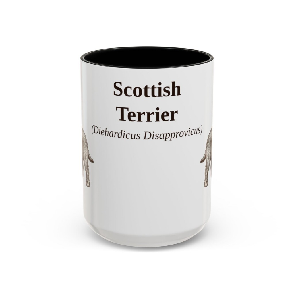 16609765643643388468_2048.jpeg 15oz Scottish Terrier Latin Mug, Vintage Dog Coffee Mug, Dog Lover Gift