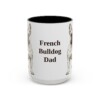 15oz French Bulldog Dog Dad Mug, Vintage Sketch Coffee Mug, Dog Dad Gift