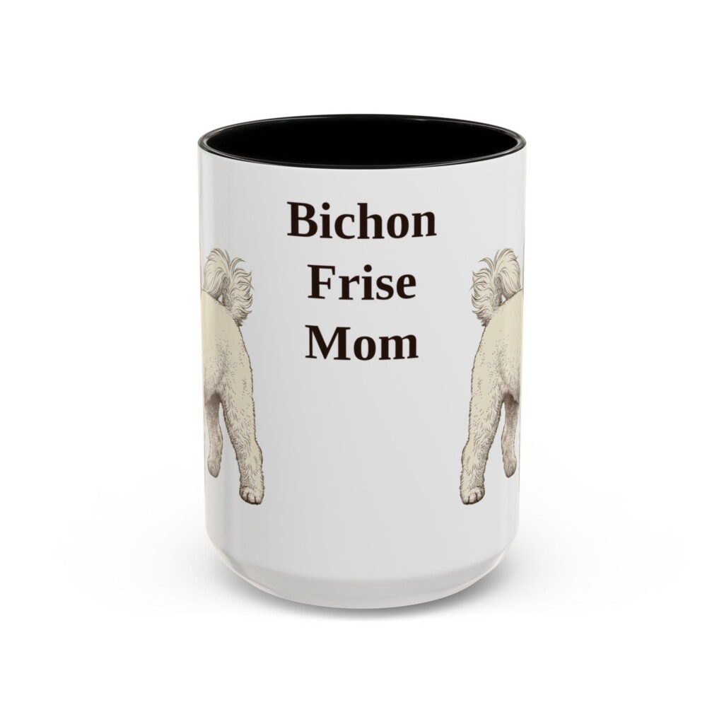 16652657049095928308_2048.jpeg 15oz Bichon Frise Dog Mom Mug, Vintage Sketch Coffee Mug, Dog Mom Gift