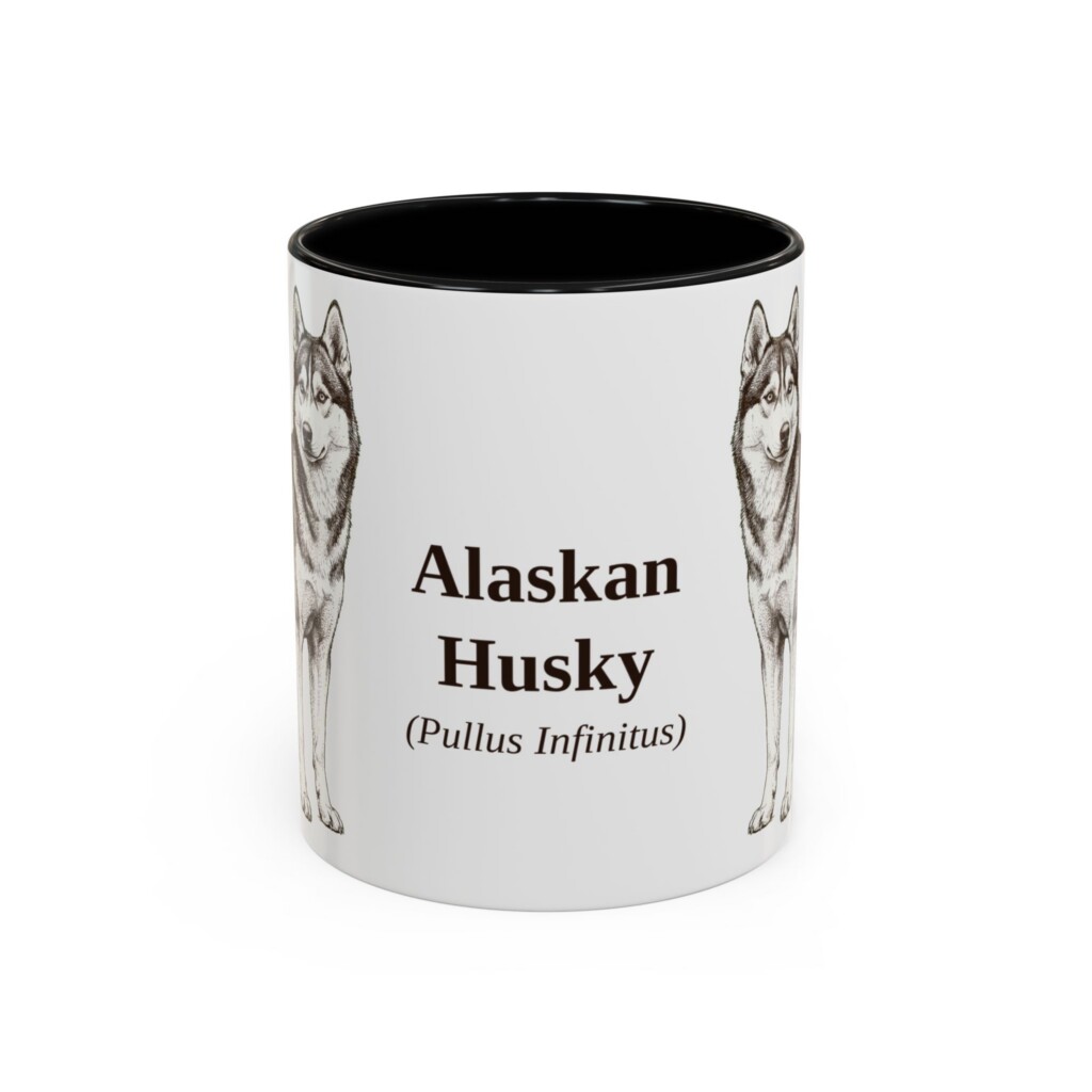 11oz Alaskan Husky Latin Mug, Vintage Dog Coffee Mug, Dog Lover Gift