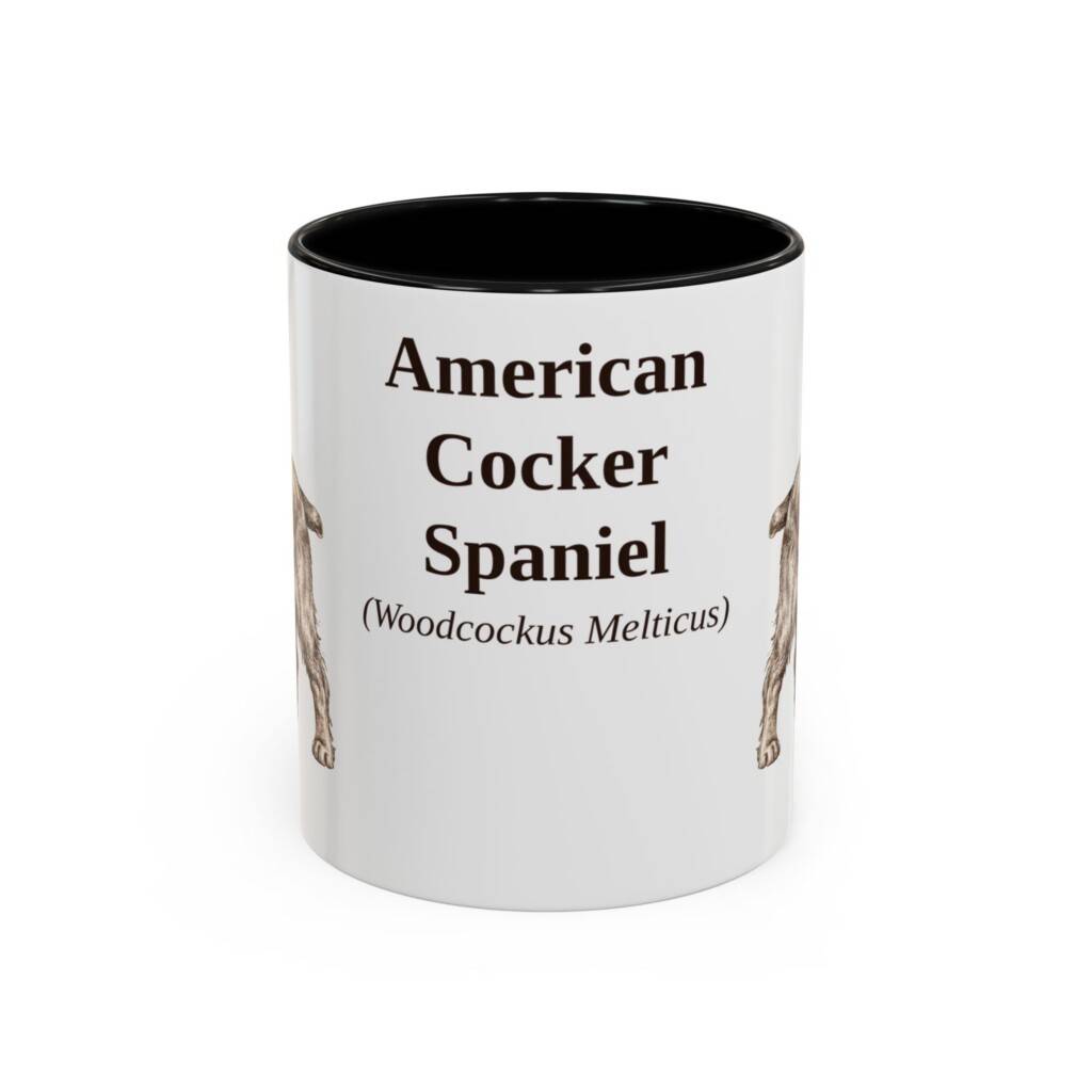 11oz American Cocker Spaniel Latin Mug, Vintage Dog Coffee Mug, Dog Lover Gift