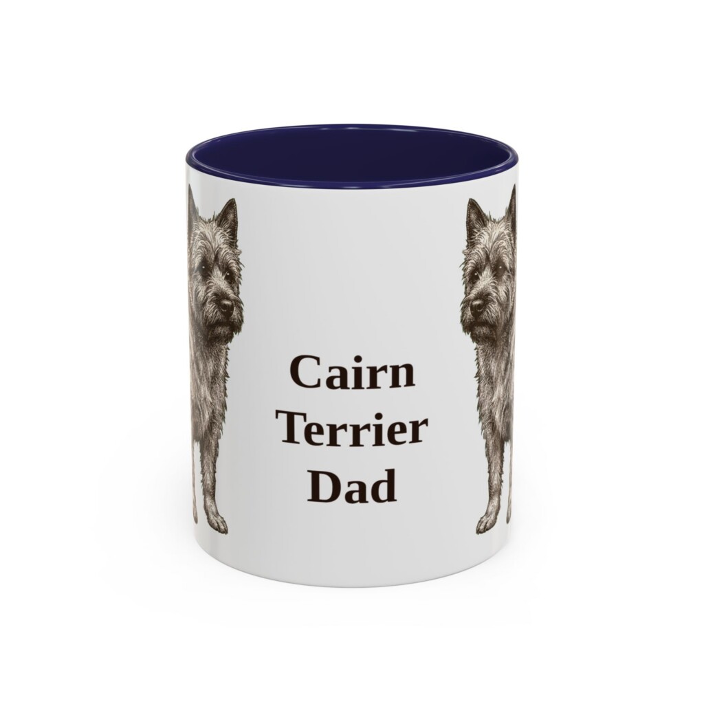 11oz Cairn Terrier Dog Dad Mug, Vintage Sketch Coffee Mug, Dog Dad Gift
