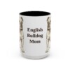 15oz English Bulldog Dog Mom Mug, Vintage Sketch Coffee Mug, Dog Mom Gift