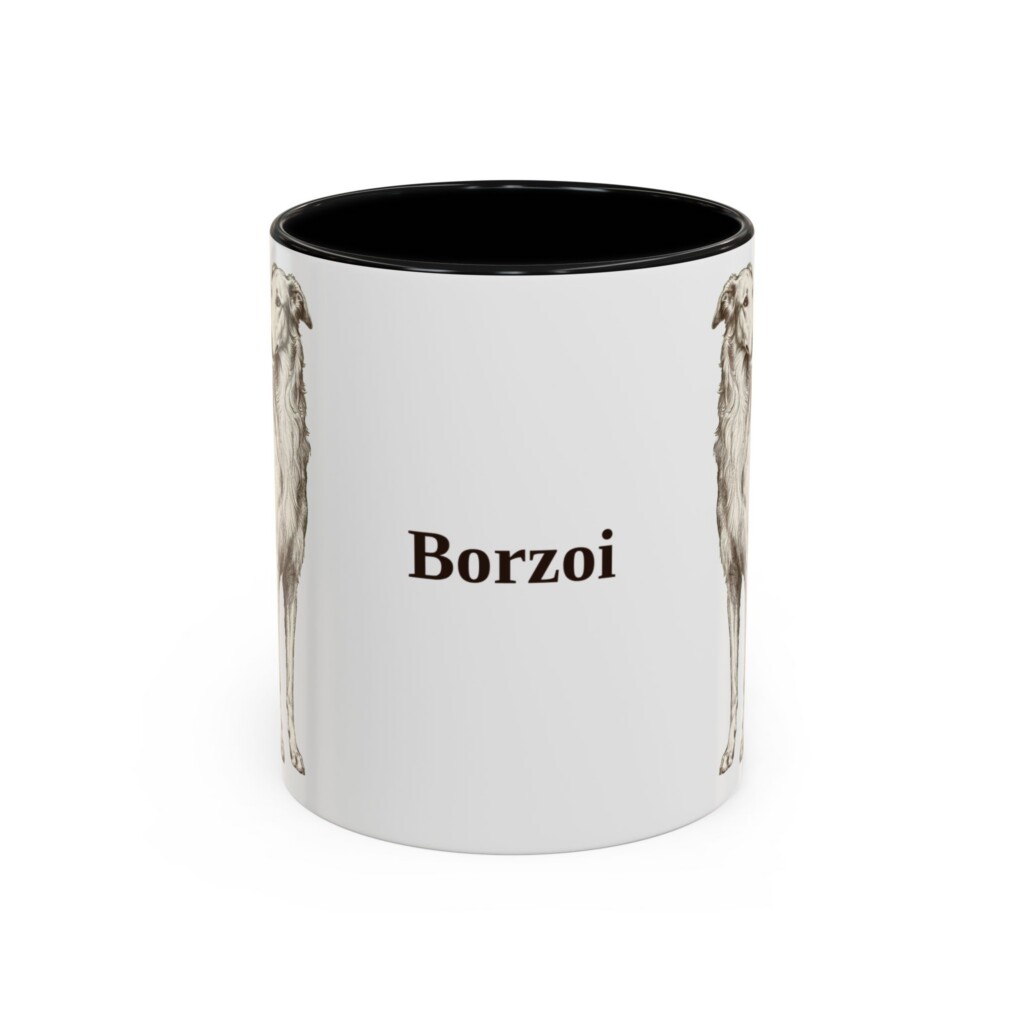 11oz Borzoi Mug, Vintage Dog Portrait Coffee Mug, Dog Lover Gift