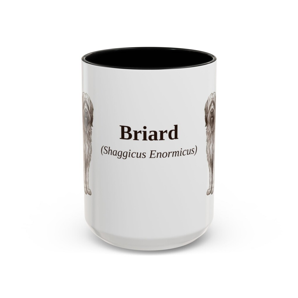 15oz Briard Latin Mug, Vintage Dog Coffee Mug, Dog Lover Gift