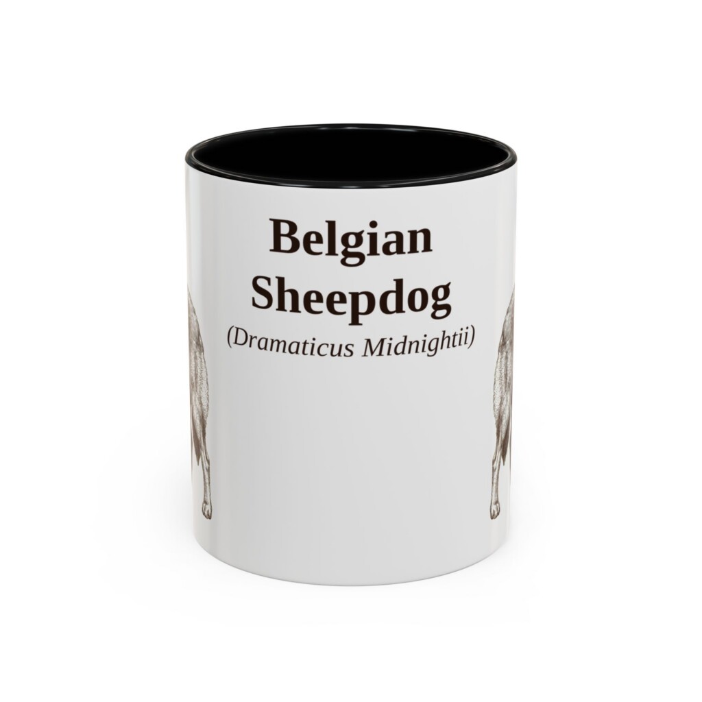 11oz Belgian Sheepdog Latin Mug, Vintage Dog Coffee Mug, Dog Lover Gift