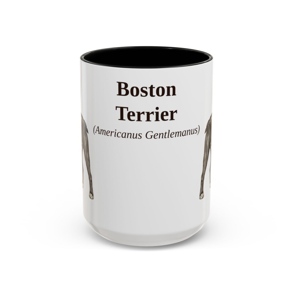17051822661266357753_2048.jpeg 15oz Boston Terrier Latin Mug, Vintage Dog Coffee Mug, Dog Lover Gift