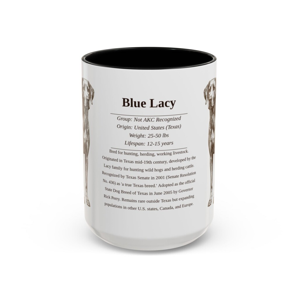 17176817284388329828_2048.jpeg 15oz Blue Lacy Mug, Illustrated Dog Breed Facts Coffee Mug, Vintage Dog Keepsake Gift