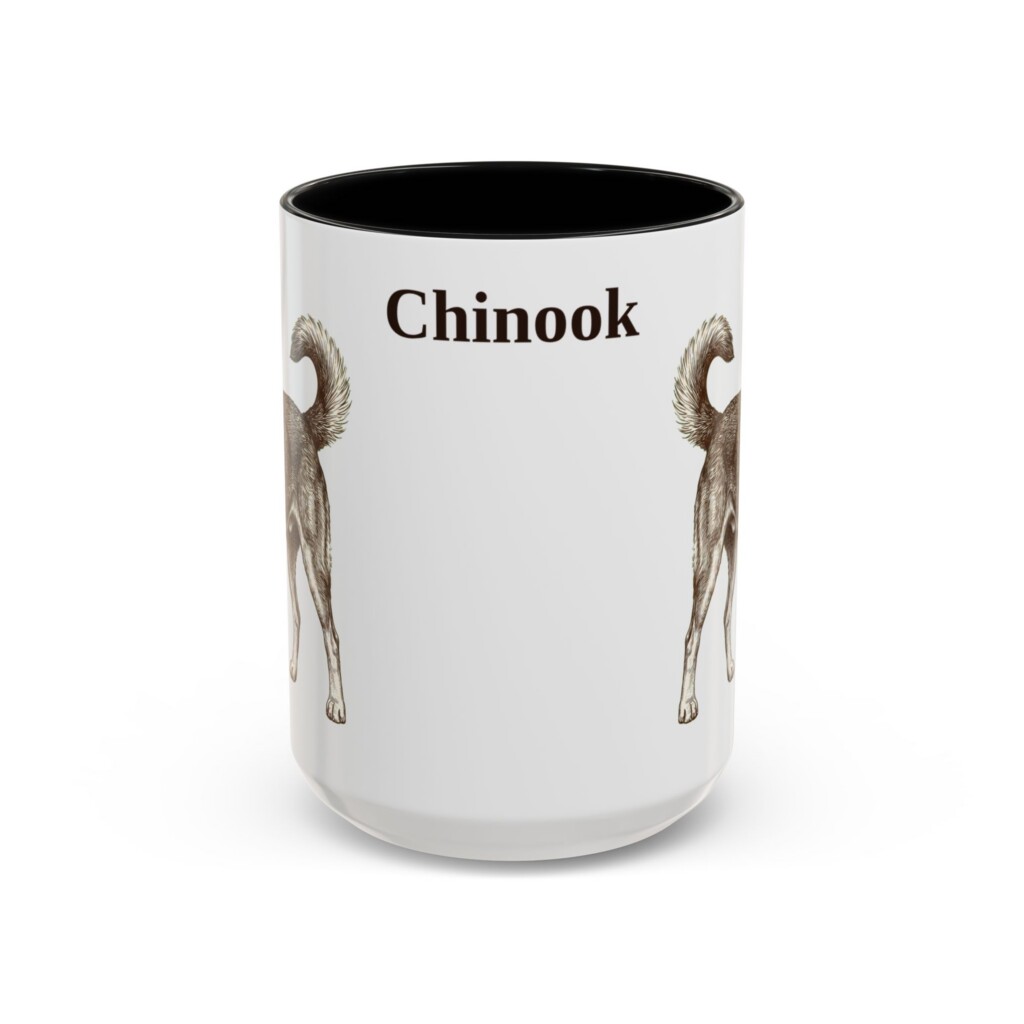 15oz Chinook Mug, Vintage Dog Portrait Coffee Mug, Dog Lover Gift