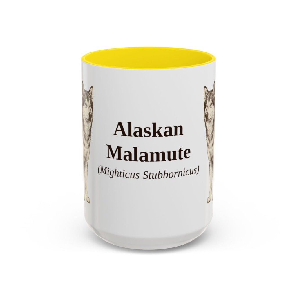 17382766826262510788_2048.jpeg 15oz Alaskan Malamute Latin Mug, Vintage Dog Coffee Mug, Dog Lover Gift