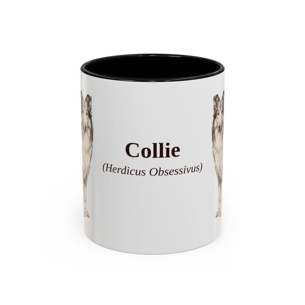 11oz Collie Latin Mug, Vintage Dog Coffee Mug, Dog Lover Gift