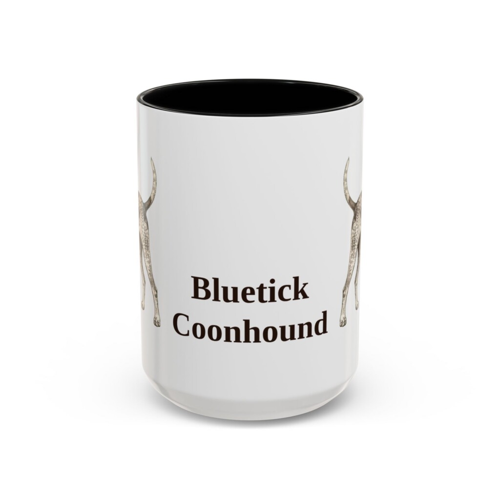 15oz Bluetick Coonhound Mug, Vintage Dog Portrait Coffee Mug, Dog Lover Gift