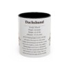 11oz Dachshund Mug, Illustrated Dog Breed Facts Coffee Mug, Vintage Dog Keepsake Gift
