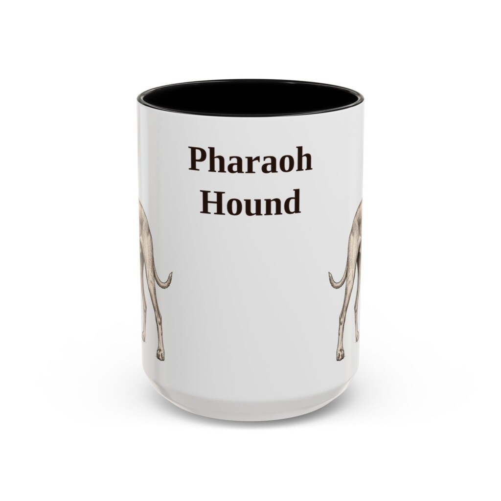 15oz Pharaoh Hound Mug, Vintage Dog Portrait Coffee Mug, Dog Lover Gift
