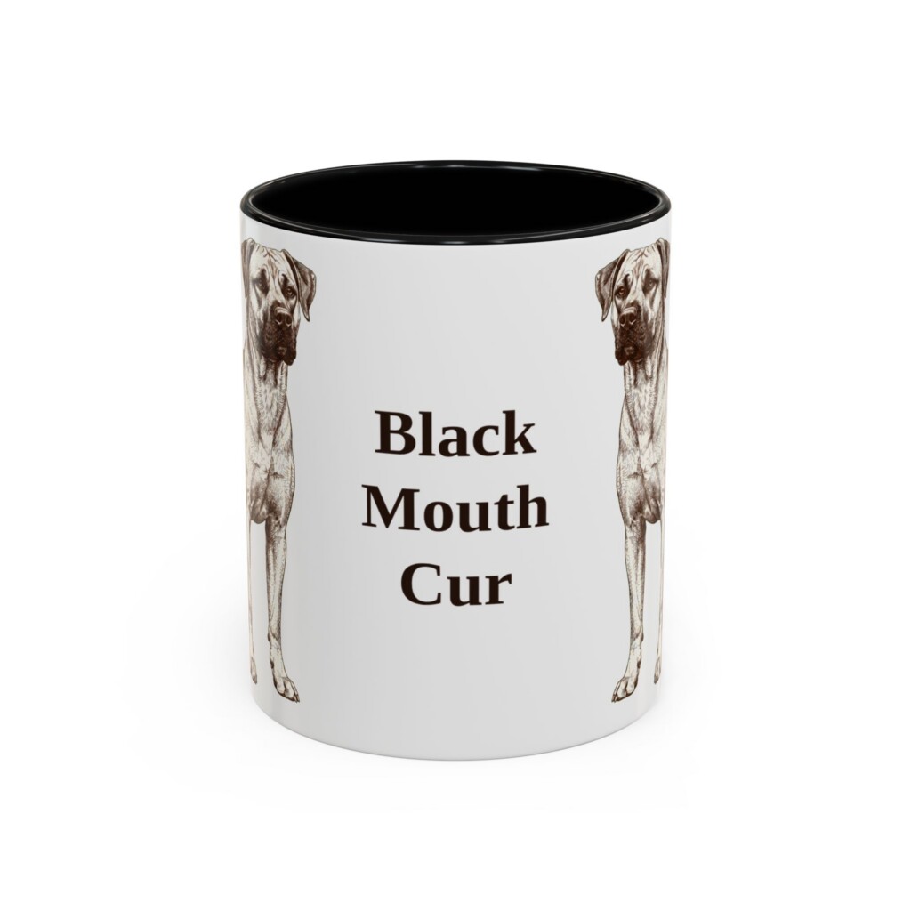 11oz Black Mouth Cur Mug, Vintage Dog Portrait Coffee Mug, Dog Lover Gift