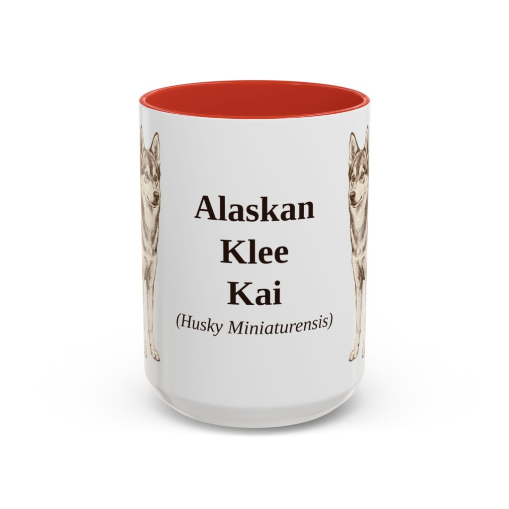 15oz Alaskan Klee Kai Latin Mug, Vintage Dog Coffee Mug, Dog Lover Gift
