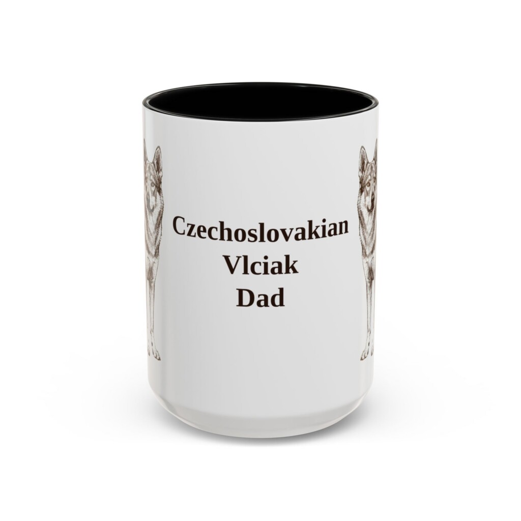 15oz Czechoslovakian Vlciak Dog Dad Mug, Vintage Sketch Coffee Mug, Dog Dad Gift