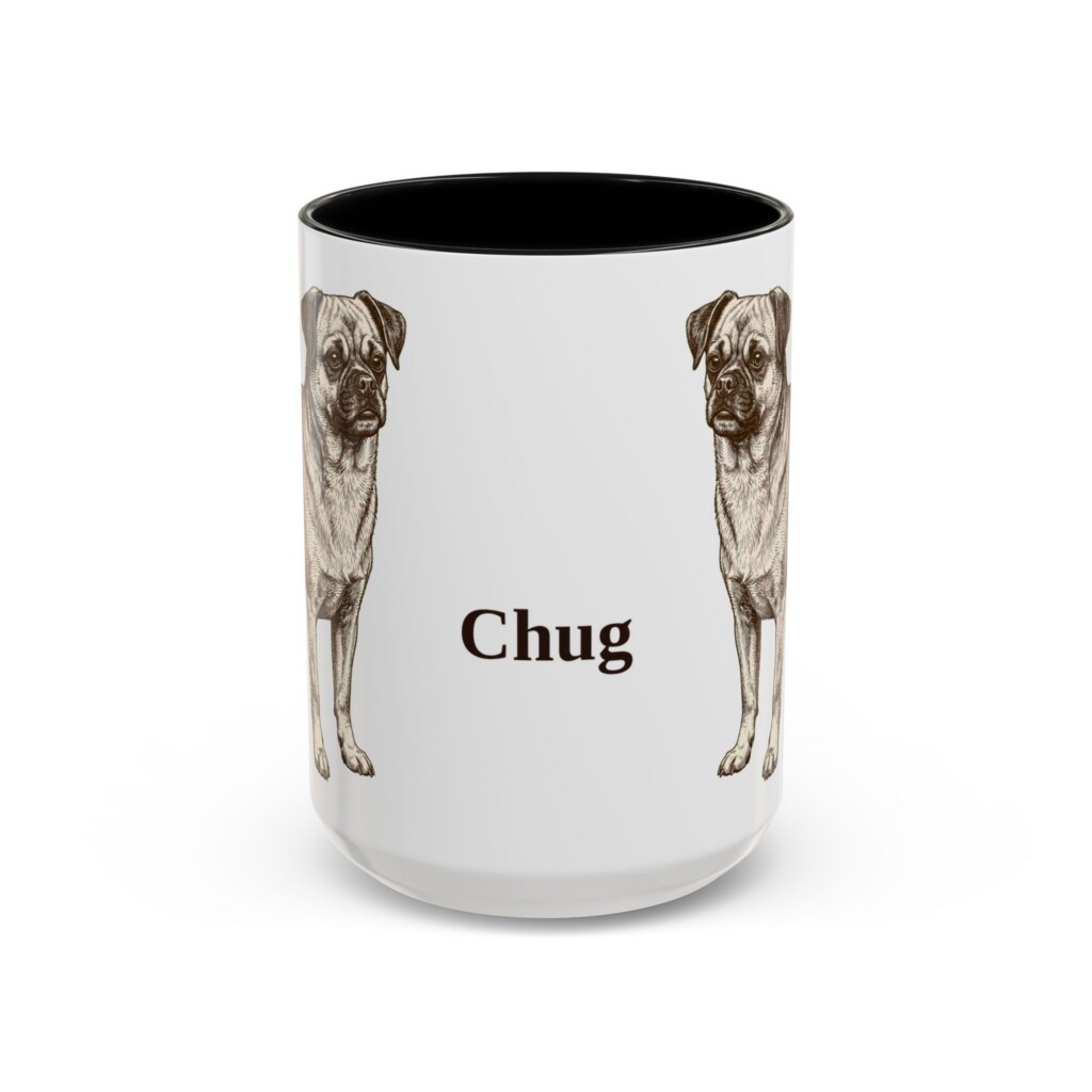 15oz Chug Mug, Vintage Dog Portrait Coffee Mug, Dog Lover Gift
