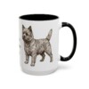 15oz Cairn Terrier Dog Dad Mug, Vintage Sketch Coffee Mug, Dog Dad Gift