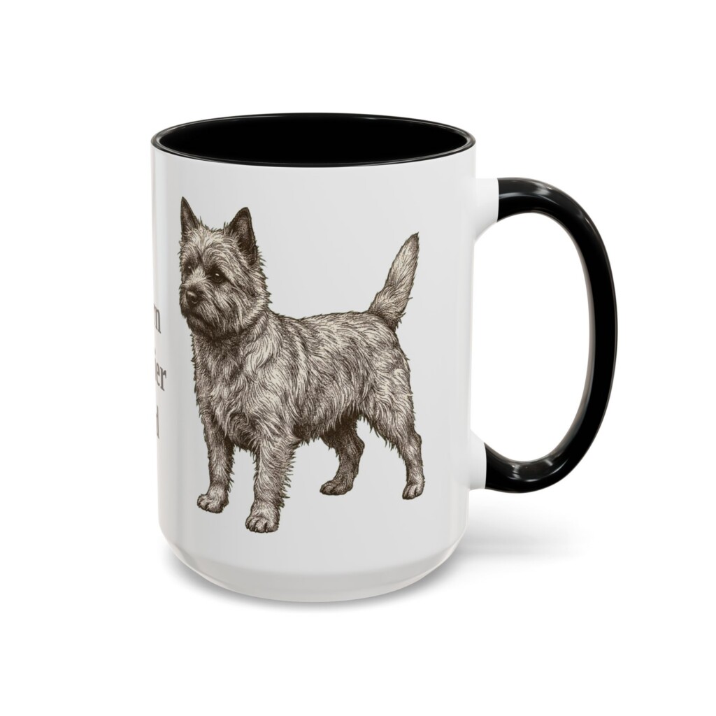 15oz Cairn Terrier Dog Dad Mug, Vintage Sketch Coffee Mug, Dog Dad Gift