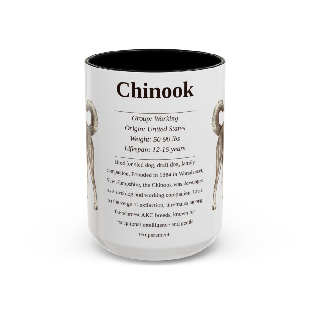 17922750903661936740_2048.jpeg 15oz Chinook Mug, Illustrated Dog Breed Facts Coffee Mug, Vintage Dog Keepsake Gift