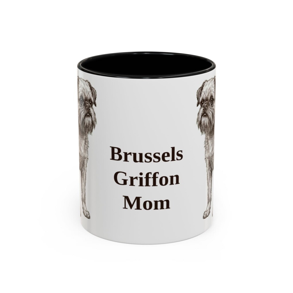 11oz Brussels Griffon Dog Mom Mug, Vintage Sketch Coffee Mug, Dog Mom Gift
