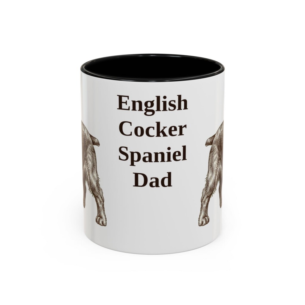 11oz English Cocker Spaniel Dog Dad Mug, Vintage Sketch Coffee Mug, Dog Dad Gift