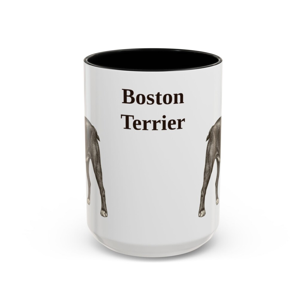 15oz Boston Terrier Mug, Vintage Dog Portrait Coffee Mug, Dog Lover Gift