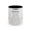 11oz Golden Retriever Mug, Illustrated Dog Breed Facts Coffee Mug, Vintage Dog Keepsake Gift