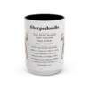 15oz Sheepadoodle Mug, Illustrated Dog Breed Facts Coffee Mug, Vintage Dog Keepsake Gift