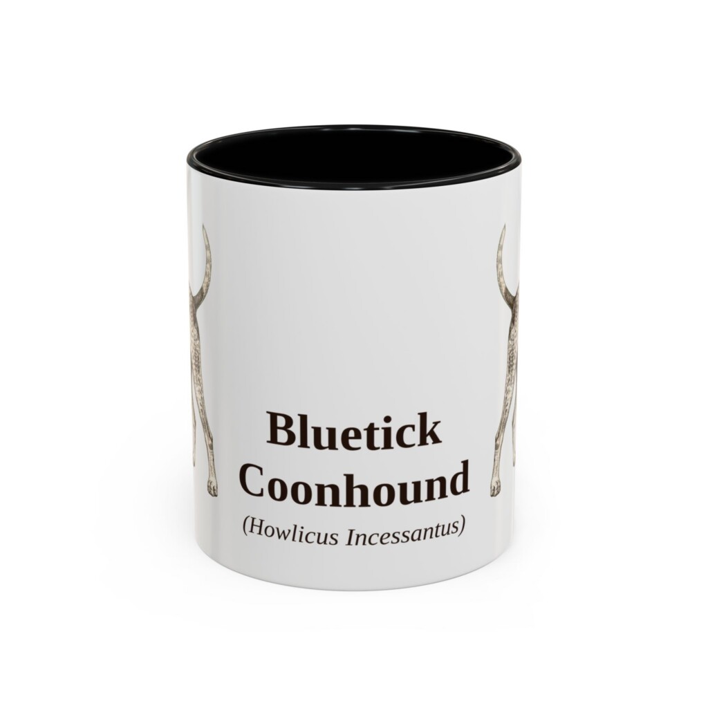 11oz Bluetick Coonhound Latin Mug, Vintage Dog Coffee Mug, Dog Lover Gift