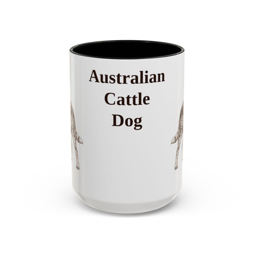 15oz Australian Cattle Dog Mug, Vintage Dog Portrait Coffee Mug, Dog Lover Gift