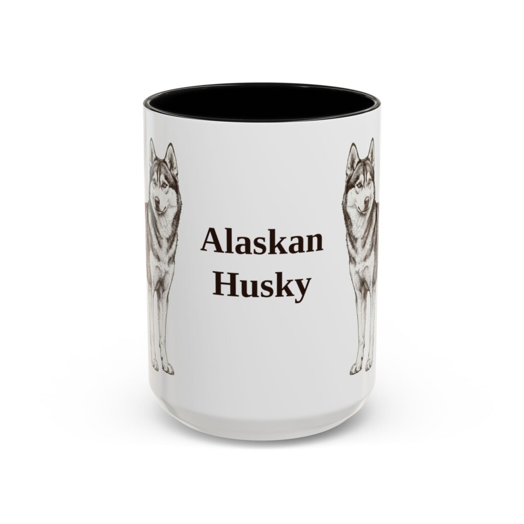 15oz Alaskan Husky Mug, Vintage Dog Portrait Coffee Mug, Dog Lover Gift