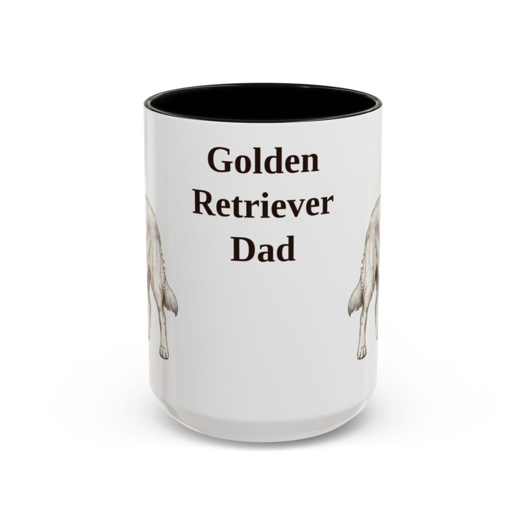 18354348169183407464_2048.jpeg 15oz Golden Retriever Dog Dad Mug, Vintage Sketch Coffee Mug, Dog Dad Gift