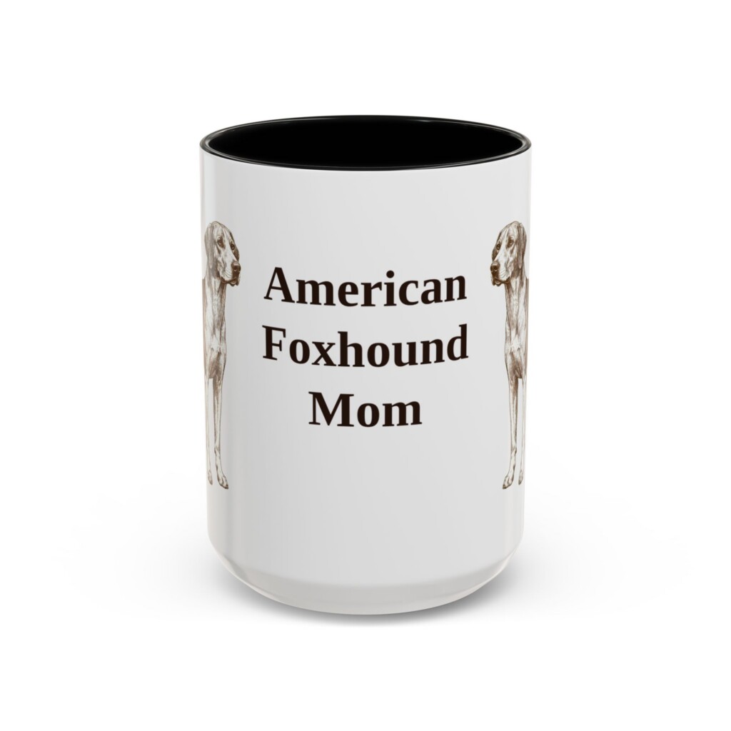 18363470380066945909_2048.jpeg 15oz American Foxhound Dog Mom Mug, Vintage Sketch Coffee Mug, Dog Mom Gift
