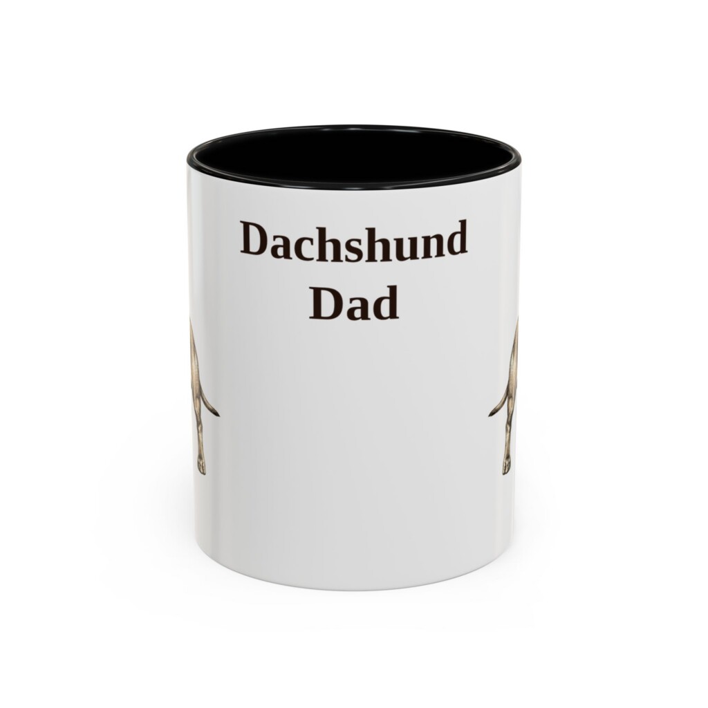 11oz Dachshund Dog Dad Mug, Vintage Sketch Coffee Mug, Dog Dad Gift