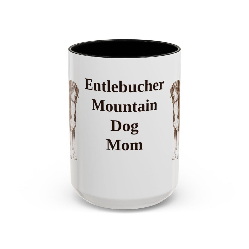 15oz Entlebucher Mountain Dog Dog Mom Mug, Vintage Sketch Coffee Mug, Dog Mom Gift