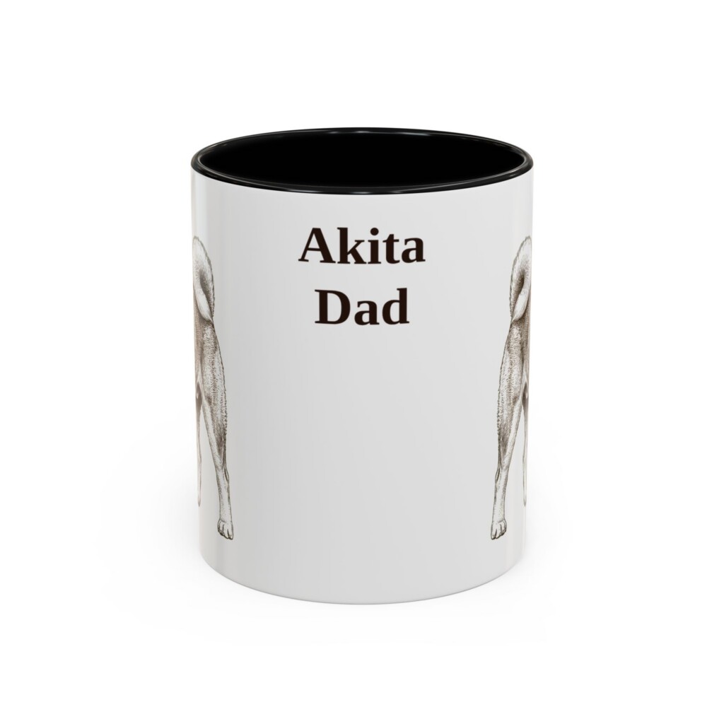 11oz Akita Dog Dad Mug, Vintage Sketch Coffee Mug, Dog Dad Gift
