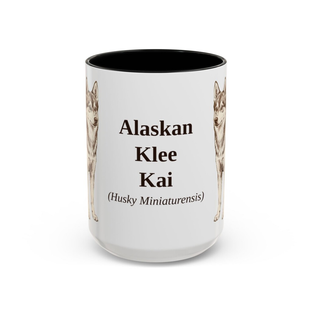 15oz Alaskan Klee Kai Latin Mug, Vintage Dog Coffee Mug, Dog Lover Gift