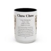 15oz Chow Chow Mug, Illustrated Dog Breed Facts Coffee Mug, Vintage Dog Keepsake Gift
