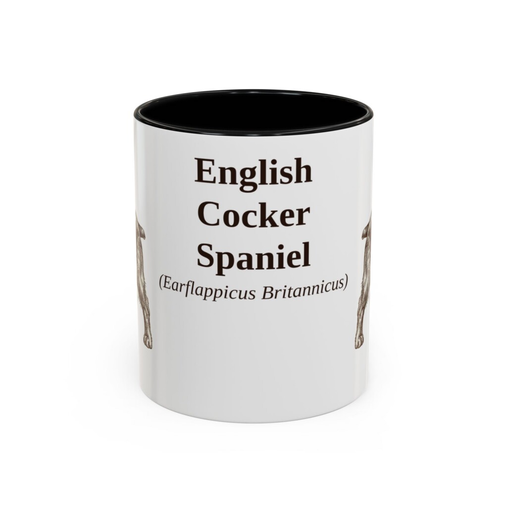 11oz English Cocker Spaniel Latin Mug, Vintage Dog Coffee Mug, Dog Lover Gift