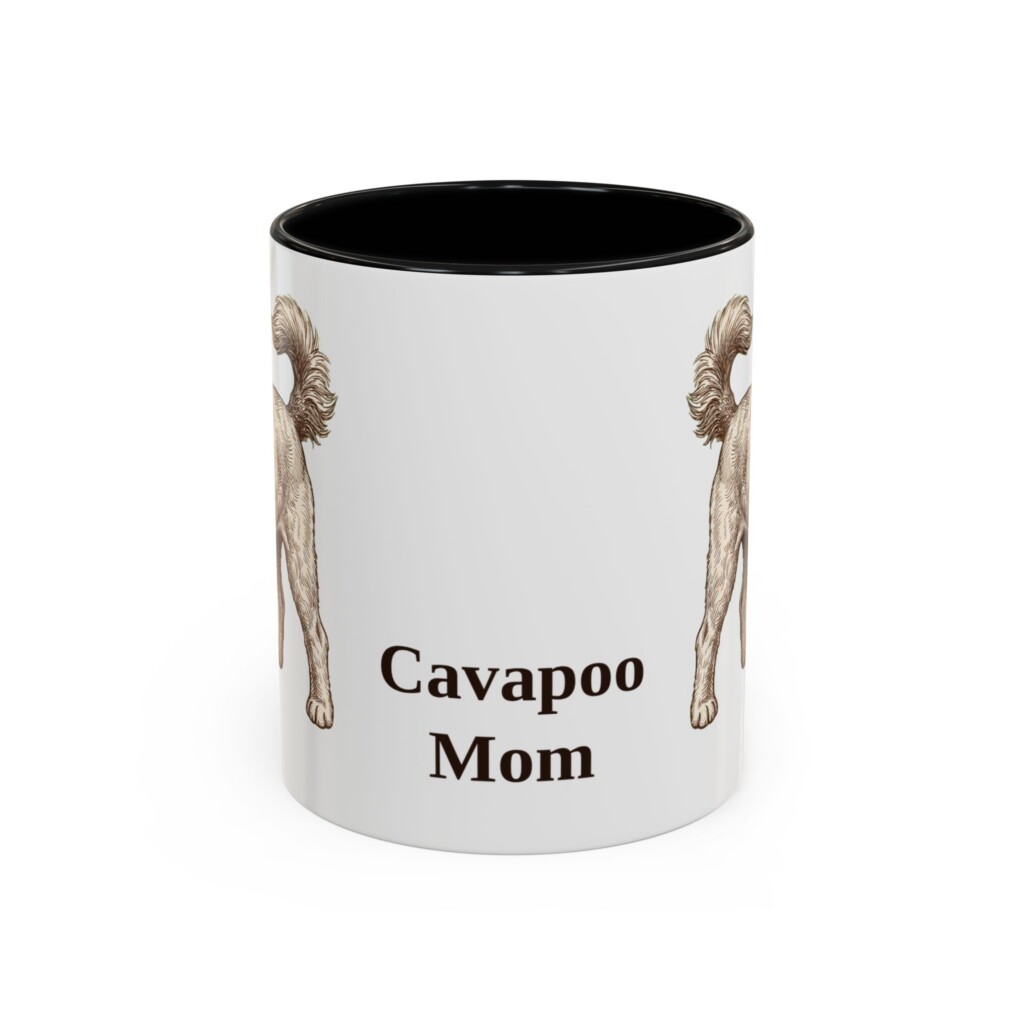 11oz Cavapoo Dog Mom Mug, Vintage Sketch Coffee Mug, Dog Mom Gift
