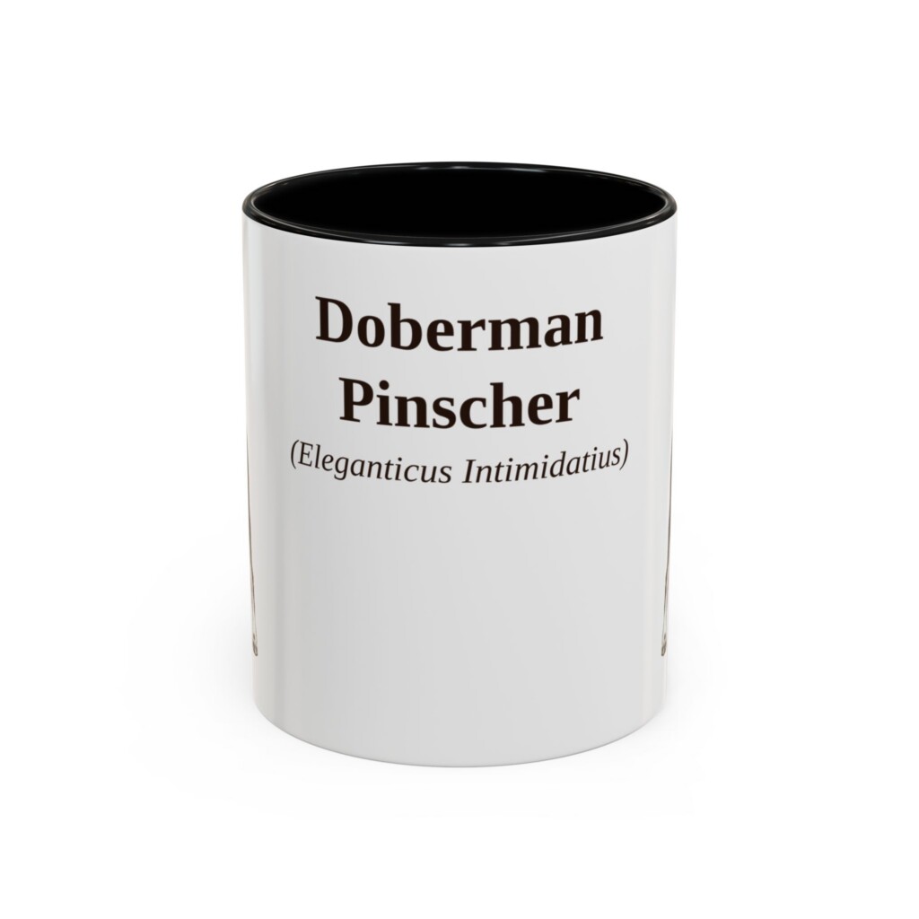 11oz Doberman Pinscher Latin Mug, Vintage Dog Coffee Mug, Dog Lover Gift
