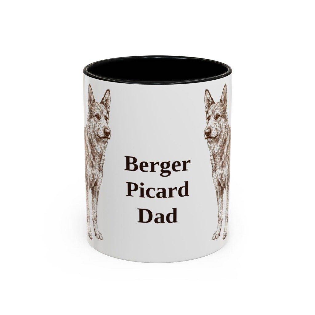 11oz Berger Picard Dog Dad Mug, Vintage Sketch Coffee Mug, Dog Dad Gift