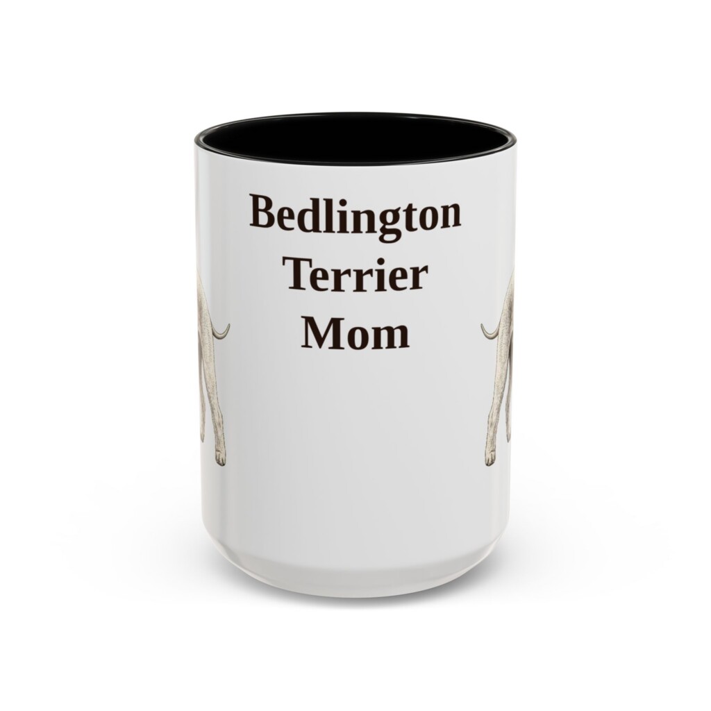 15oz Bedlington Terrier Dog Mom Mug, Vintage Sketch Coffee Mug, Dog Mom Gift